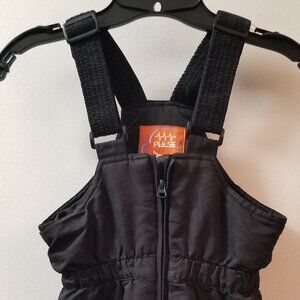 Pulse Ski Snowboarding Snow One Piece Suit Black Kids Size M Jumper Zip up